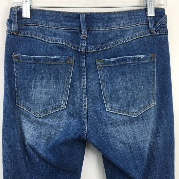 The Limited BoyFriend Light Wash Blue Denim Cropped Jeans Size 0 EXCELLENT - Picture 6 of 10